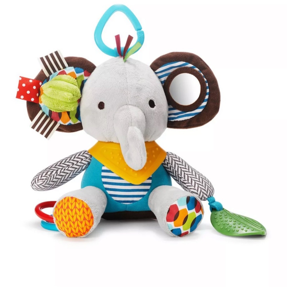 Skip Hop - Bandana Buddies- Colorful Elephant Teether Rattle Toy